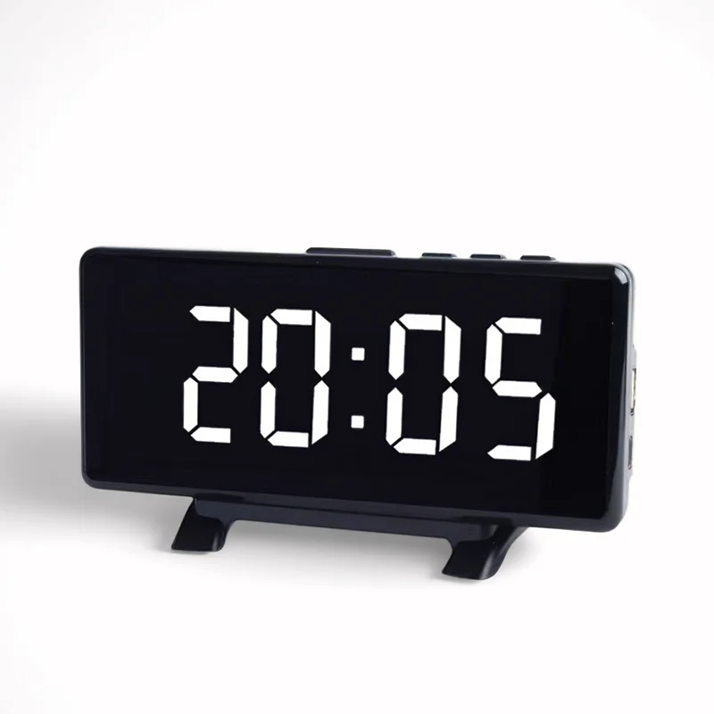 Digitaler Wecker mit großem LED-Display, moderne elektronische Tischuhr für Schlafzimmer, Büro, Badezimmer, Nachttisch, Küchendekoration