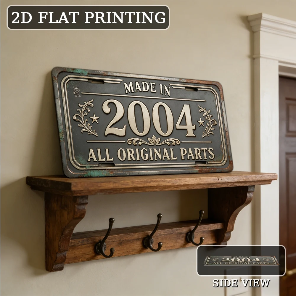 2D Flat, [2D Flat] 2D Flat Plane, 1pc, Vintage Metal Aluminum Sign 30.48 × 15.24 cm, Made in 2004, Genuine Part, Outdoor Plaque