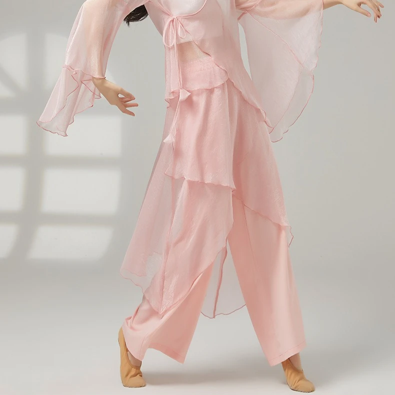 2025 クラシックダンスキュロット女性練習ダンスパンツルーズ新パフォーマンスステージ服モダンダンス流れるパンツ