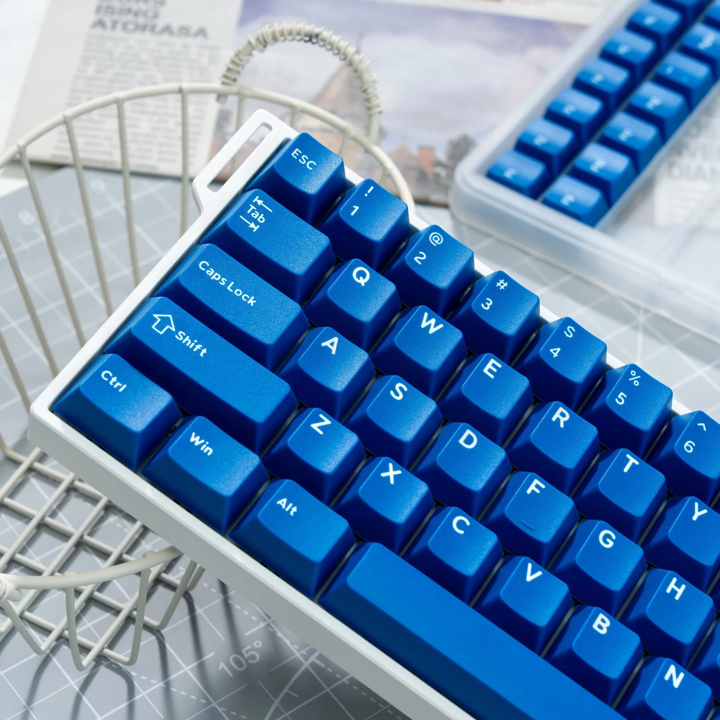 121 Keys Classic Blue Keyboard Keycaps Double Shot ABS Keycaps Cherry Profile for Gateron MX Switches Mechanical Gamer Keyboard