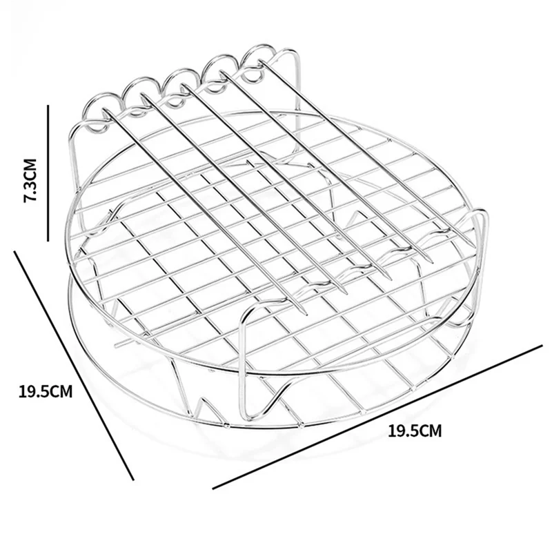 A60F-Air Fryer Stainless Steel Rack Grill Rack Tray And Steam Rack Air Fryer Tools