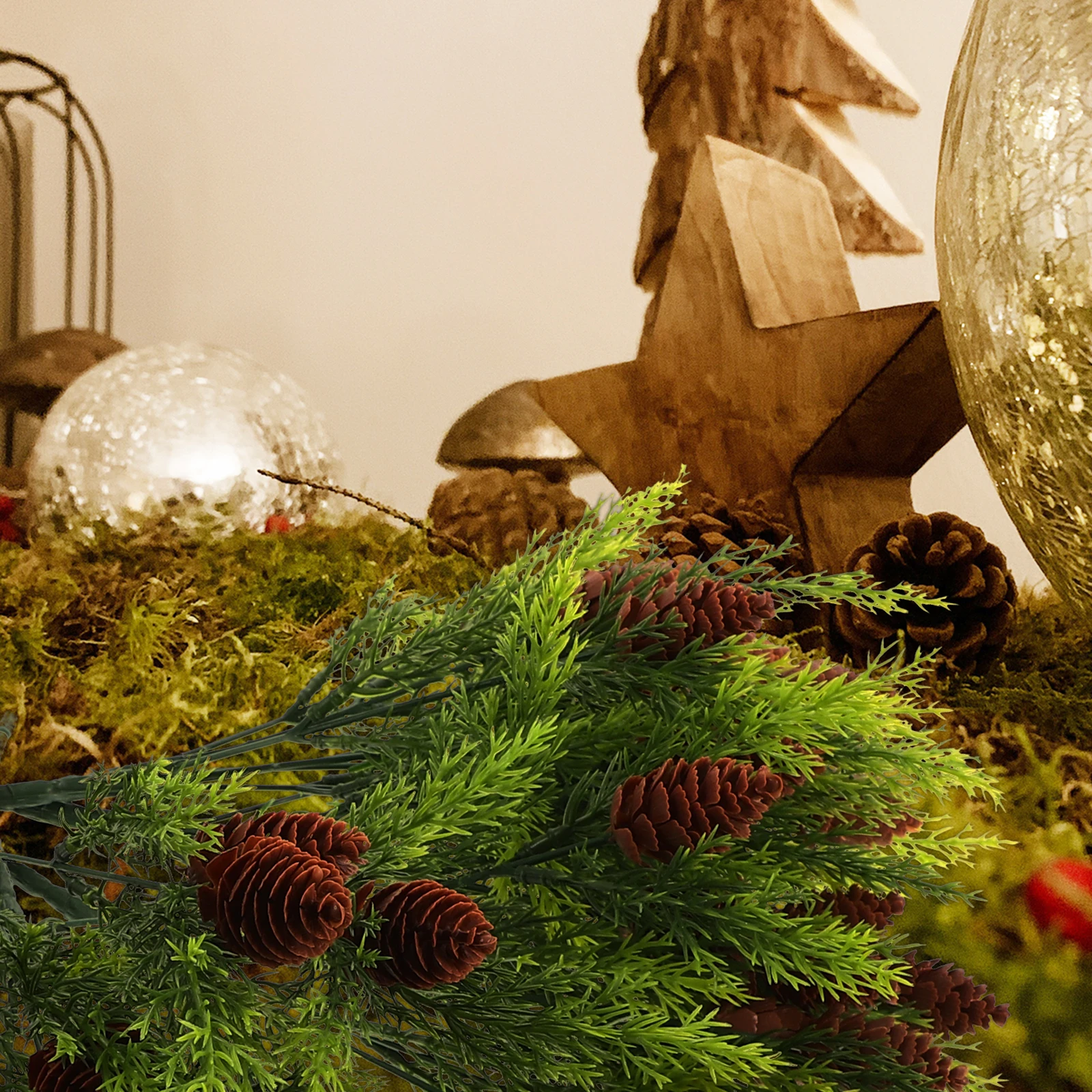 

5 Pcs Artificial Pine Branches Lightweight Christmas Tree Decorations DIY Home Decor Simulated Plants Festive Atmosphere
