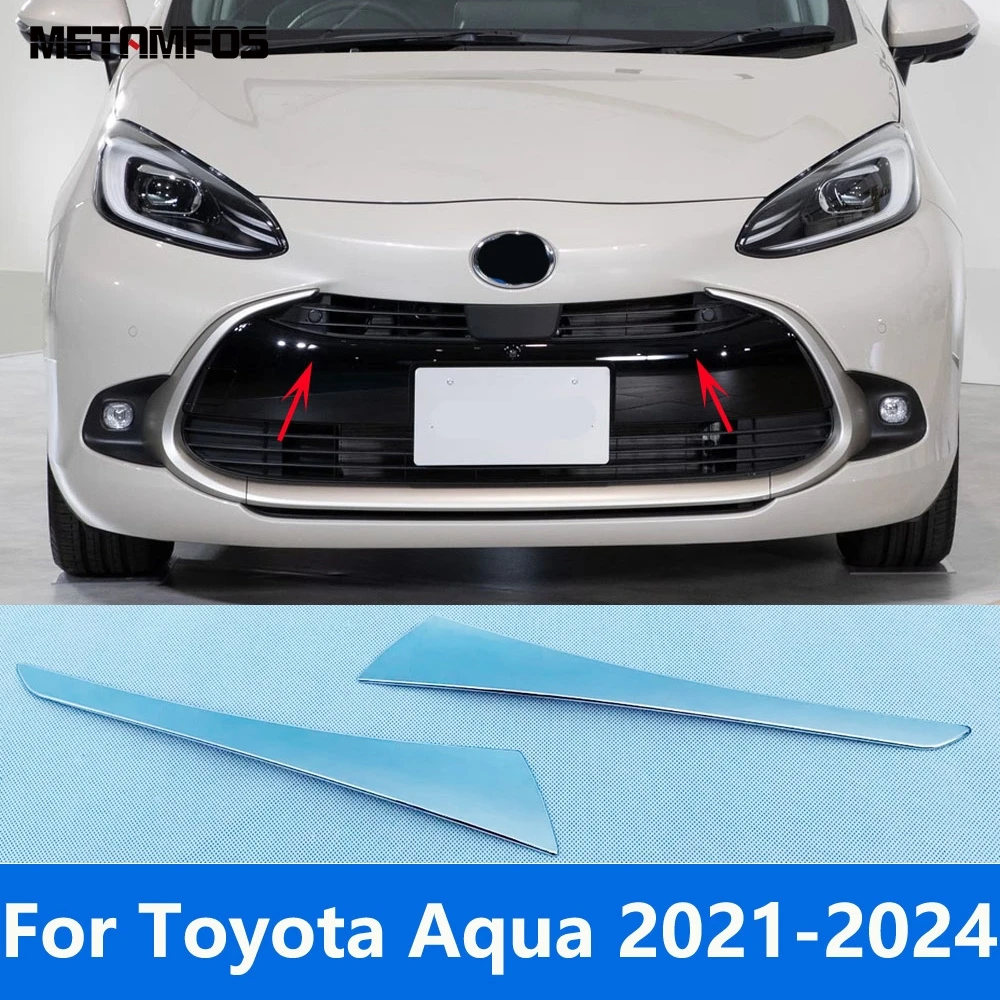 

Front Center Grille Racing Grill Molding Cover Trim Sticker For Toyota Aqua 2021 2022 2023 2024 Chrome Accessories Car Styling