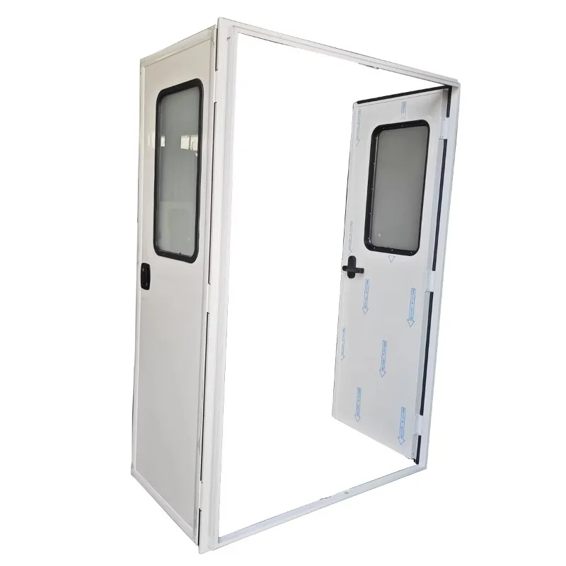 Factory Supply Right Angle RV Double Door Aluminum Profile Double Opening Entrance Door for Truck Trailer Motorhome