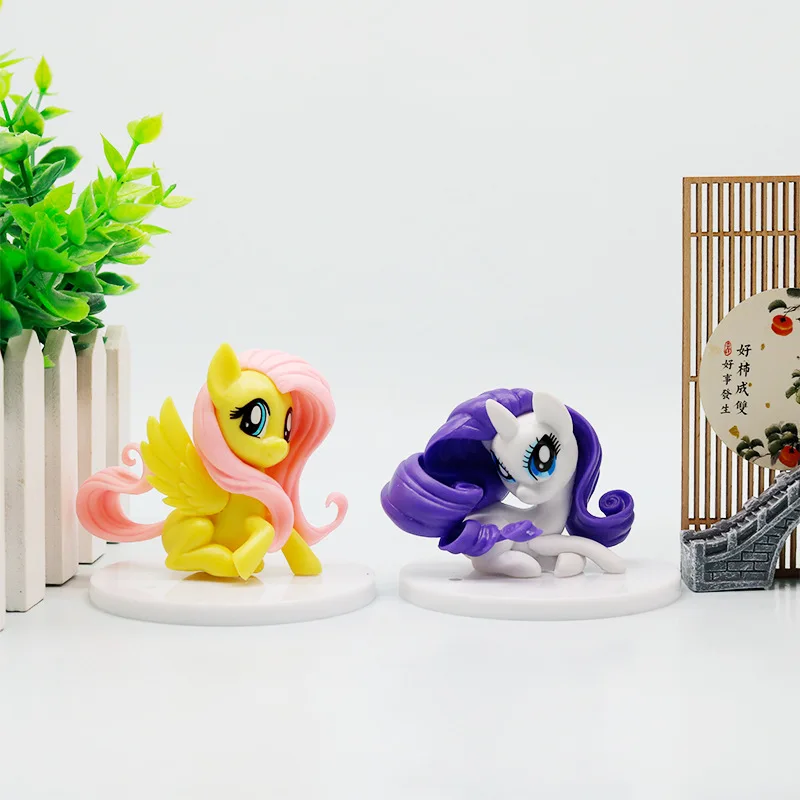 Kawaii My Little Pony Cute Pegasus Unicorn Doll Gacha Car Desktop Model Micro Landscape Scenario Ornament Girl Birthday Gift