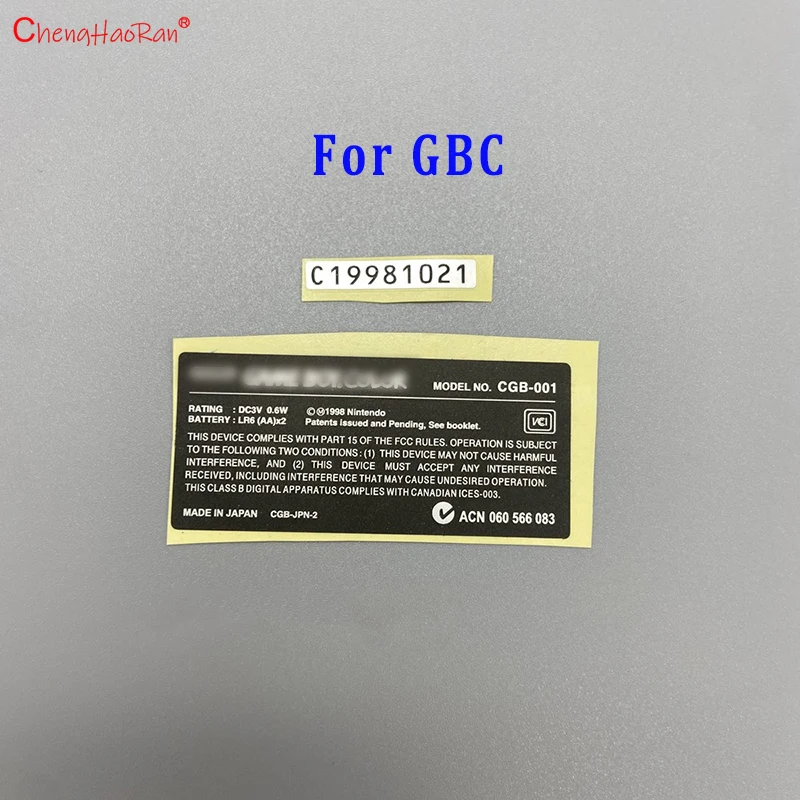 2PCS Stickers For GBC GBP GBL GB SNK  NGPC WSC Game Console New Lables Back Stickers replacement For Gameboy Color Shell Sticke