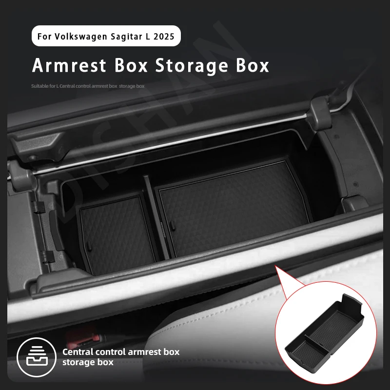 

For Volkswagen Sagitar L 2025 Centre Console Armrest Storage Box ABS Armrest Storage Box Organizer Tray Interior Accessories