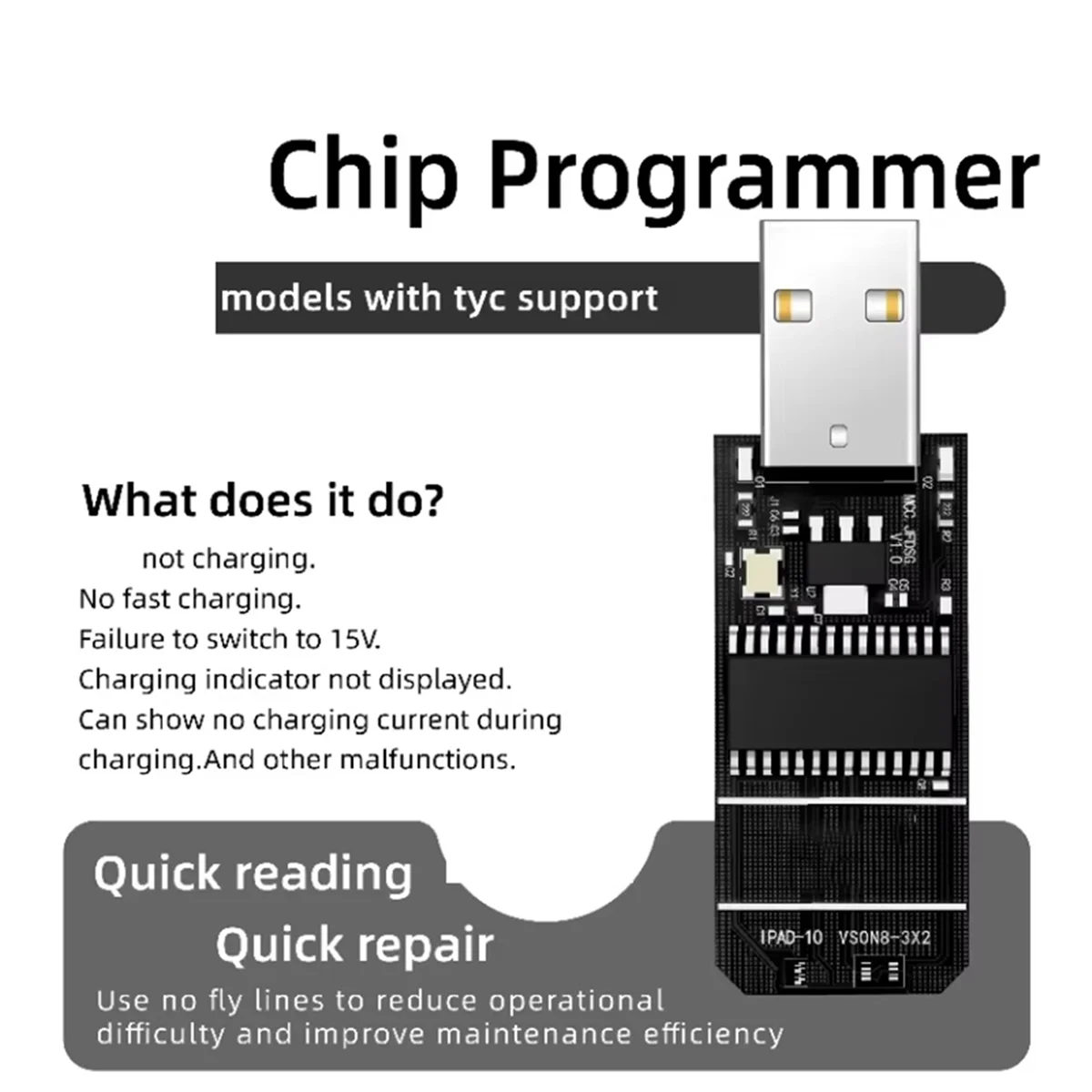 Chip Programmer for All Models with Type C Support Fix Not Charging No Fast Charging No Charging Current Fault