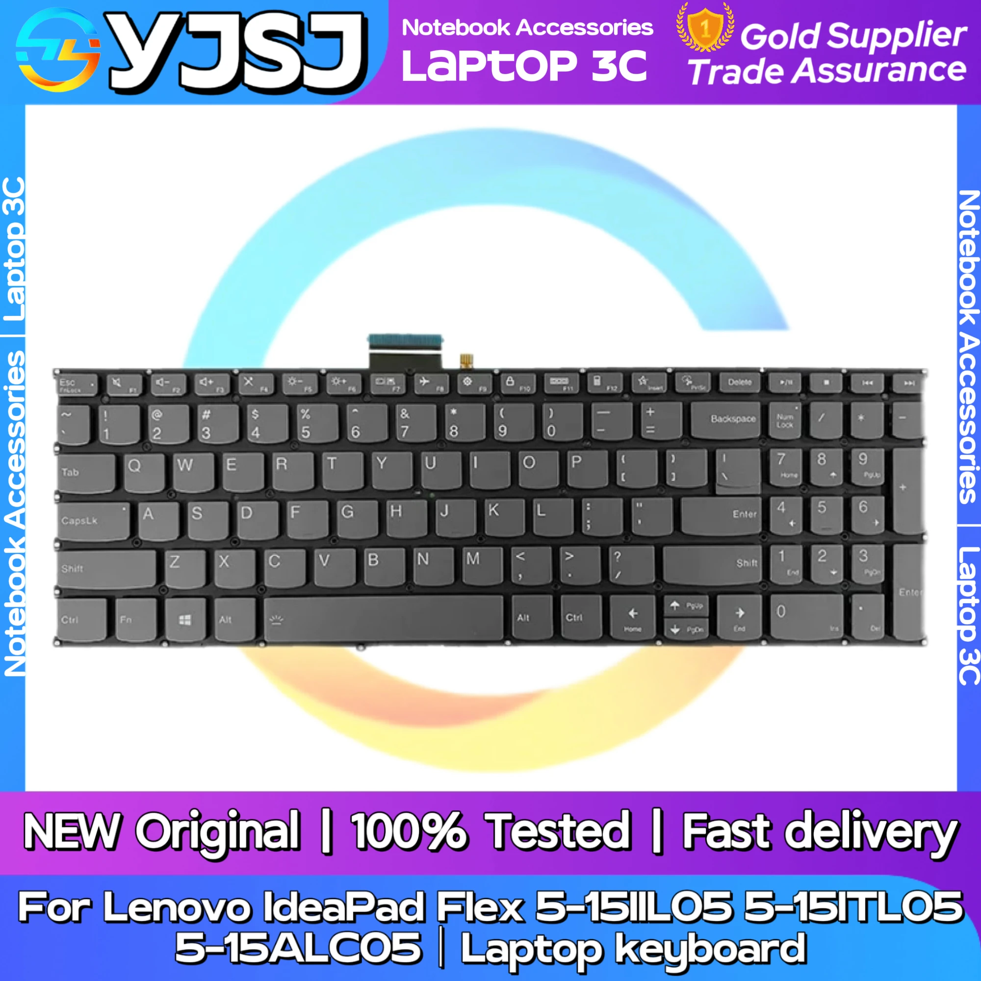 جديد الأصلي لوحة مفاتيح الكمبيوتر المحمول لينوفو IdeaPad فليكس 5-15IIL05 5-15ITL05 5-15ALC05 لوحة المفاتيح الخلفية #3