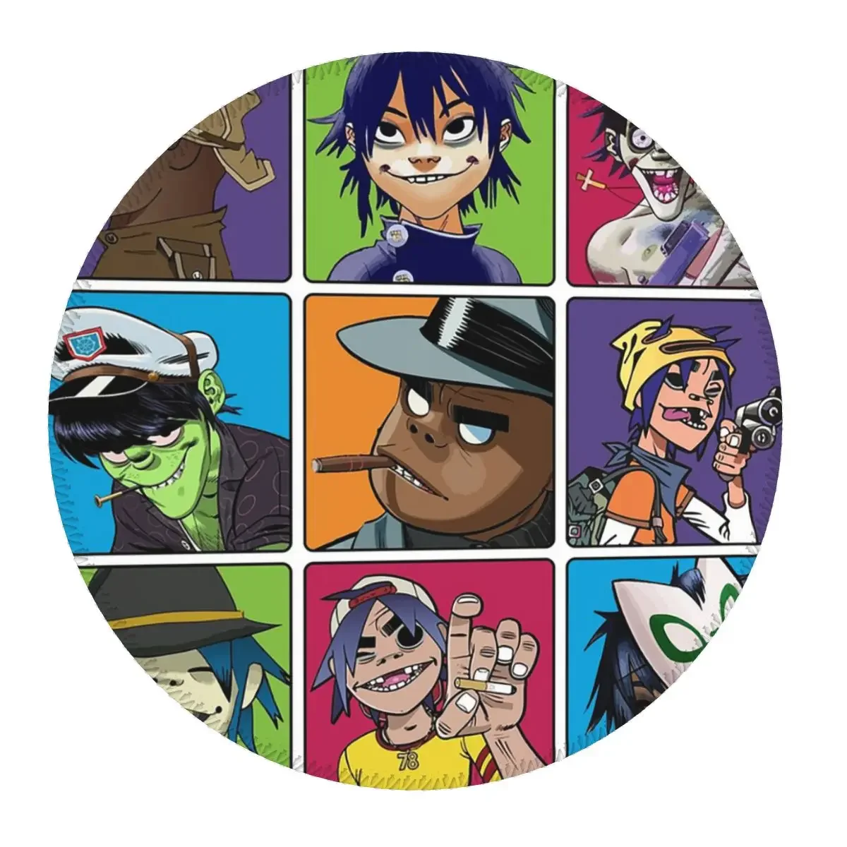 Music Band Gorillaz Round Mouse Pad Computer Keyboard Mouse Mat Gamer Laptop Desk Mat Office Accessories Table Mats