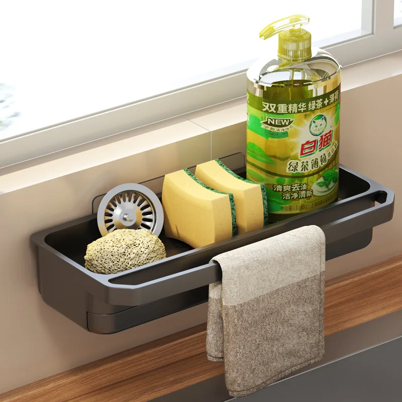 

Kitchen Sink Organizer Drain Rack Self-draining Shelf Sponge Holder Dishcloth Faucet Storage Soap Drainer Kitchen Accessories