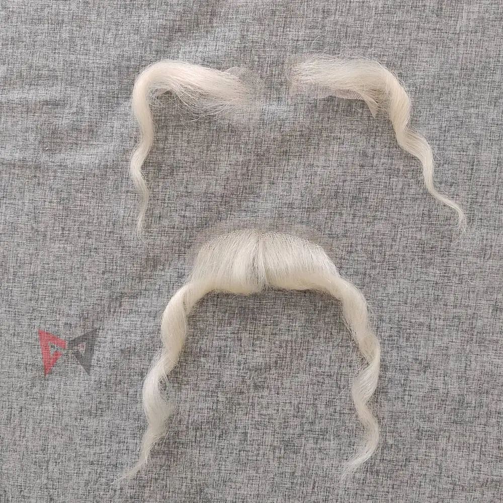 New Santa Claus Beard Synthetic Eyebrow Cosplay Men White Hairpiece Accessories Christmas Gift  High Quality Hand Made