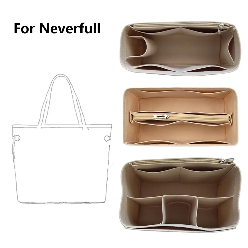 Neverfull Simple Felt Handbag Insert Bag Multi-Pocket Portable Internal Bag Travel Bag Support Bag Organiser