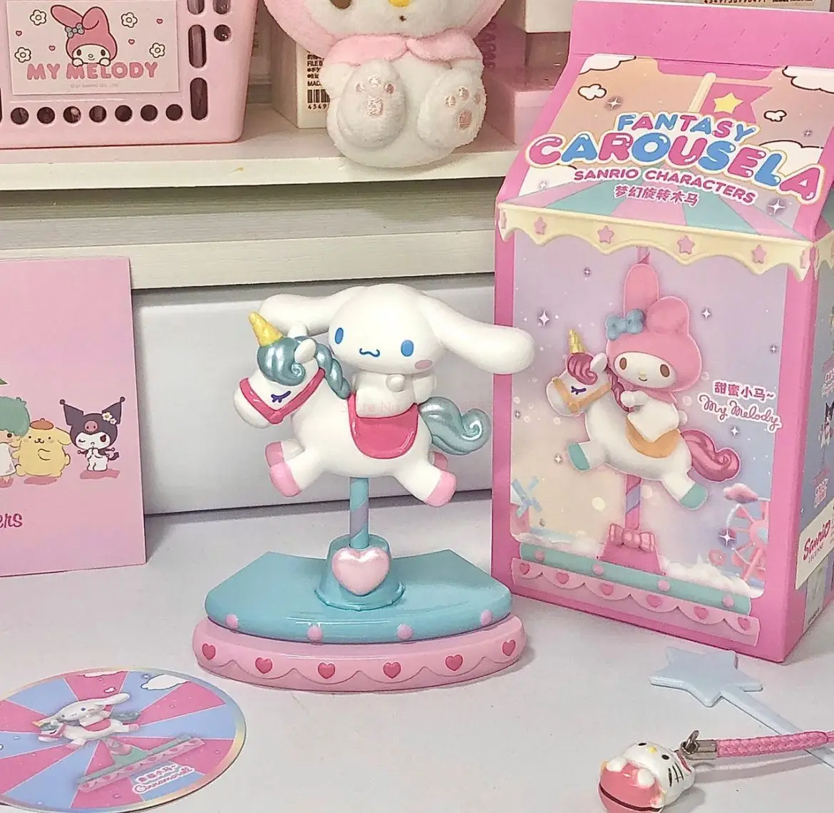 New Sanrio Dream Carousel Blind Box Kawaii Kuromi My Melody Hello Kitty Cinnamoroll decorazione Desktop regalo di san valentino