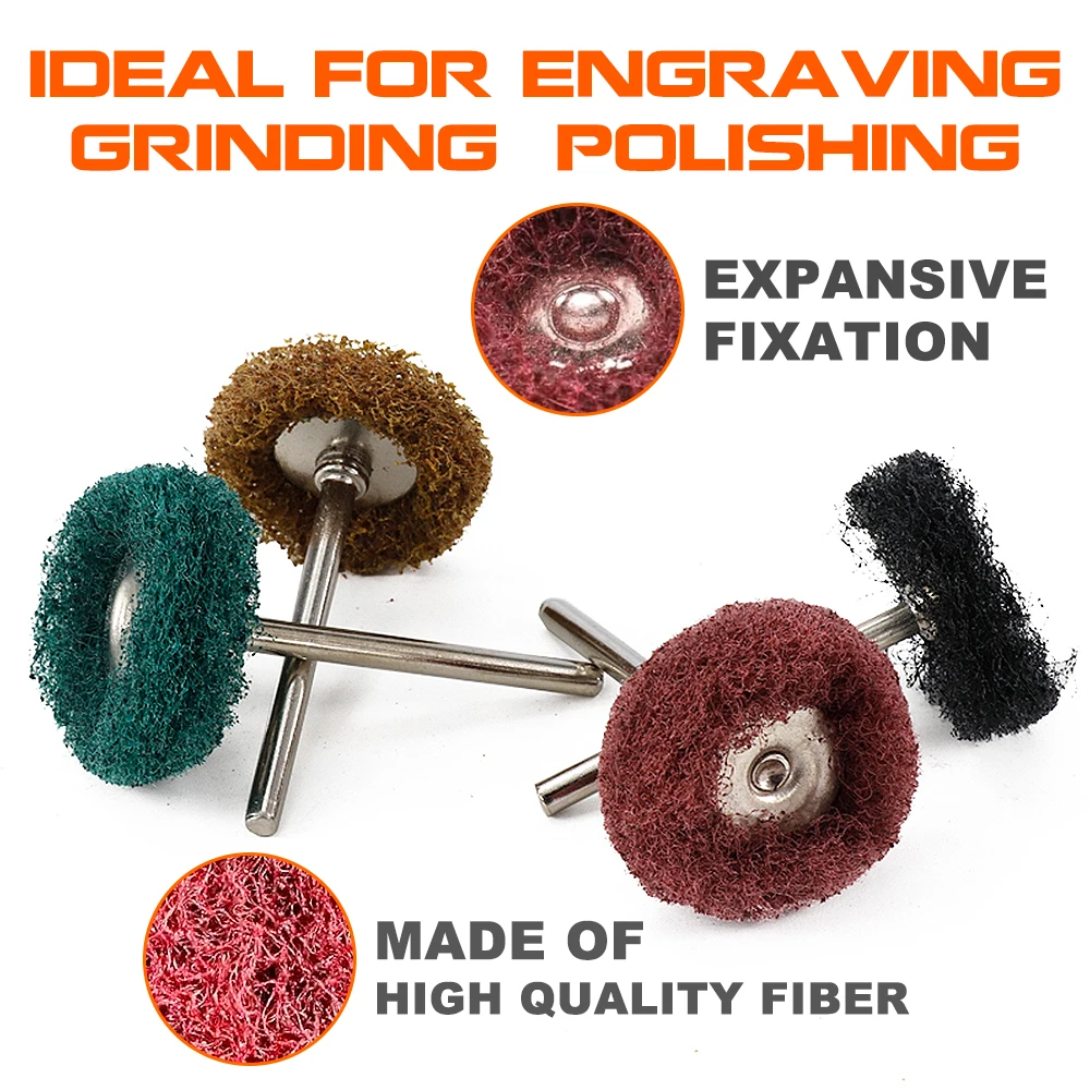 XCAN 40 個ミニドリル研磨ブラシナイロン繊維研磨ホイール 3 ミリメートルシャンクドレメルロータリーツールガラス金属研磨用