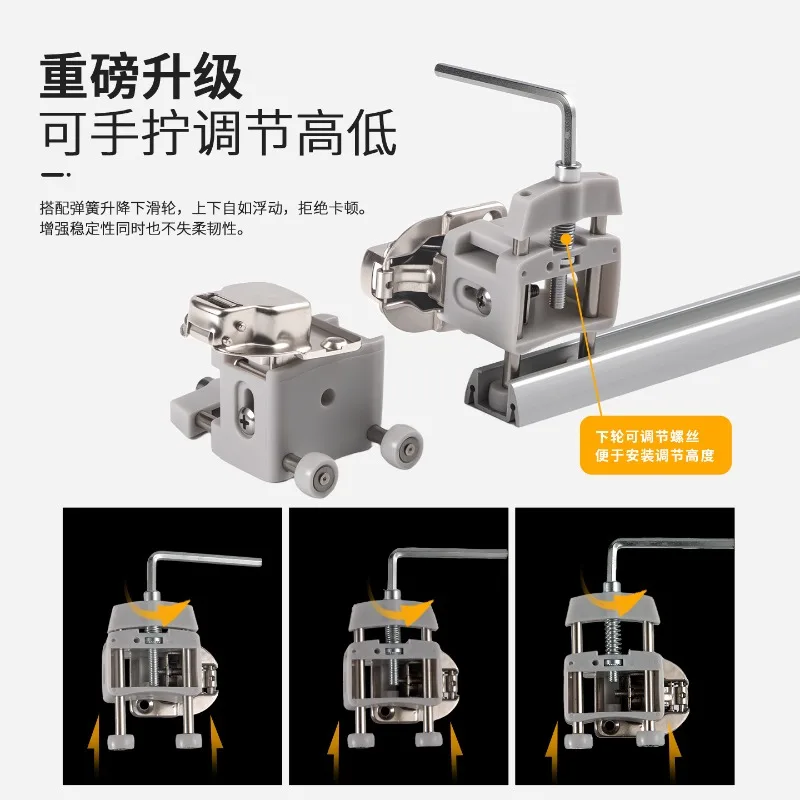 Metal wardrobe special surface folding sliding door hardware accessories open cloakroom translation door crane pulley track