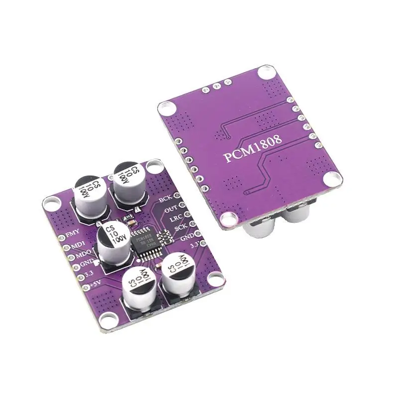 NEW 24Bit PCM1808 Stereo ADC Module 105dB SNR Single‑Ended Analog‑Input Audio Decoder Board I2S Player Diy Electronic Component view 2