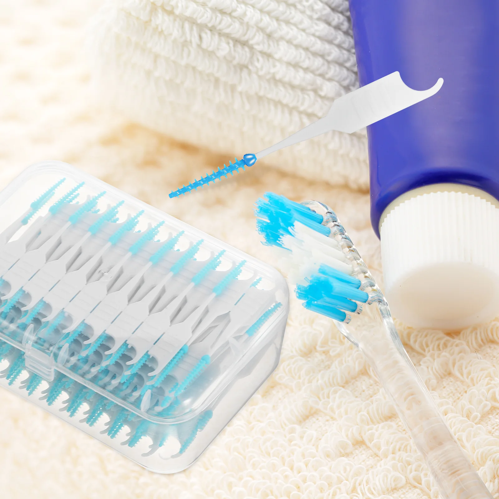 400 قطعة فرشاة بين الأسنان المزدوجة نهاية سيليكون رئيس نظيفة الأسنان الفجوات المحمولة الأقواس فرشاة الأسنان خيط تنظيف صغير للعناية بالدعامة