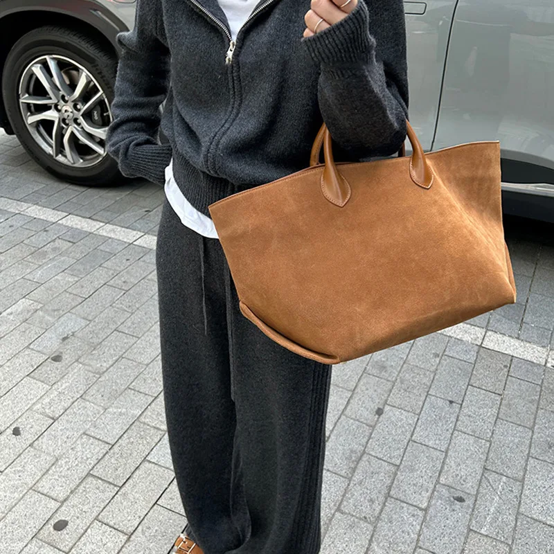 

Casual, simple and versatile frosted suede tote bag, large capacity handbag, women's bag