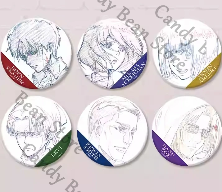 أنيمي هجوم حقيقي على تيتان ليفي أكرمان إرين جايجر هانج زوي ميكاسا تأثيري اللوحة الأصلية شارة شعار الكرتون بروش #1