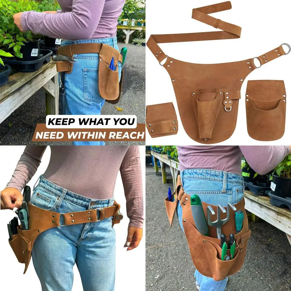 

Универсальный пояс для садовых инструментов с фартуком и подсумками для садовников, флористов и рабочих.
