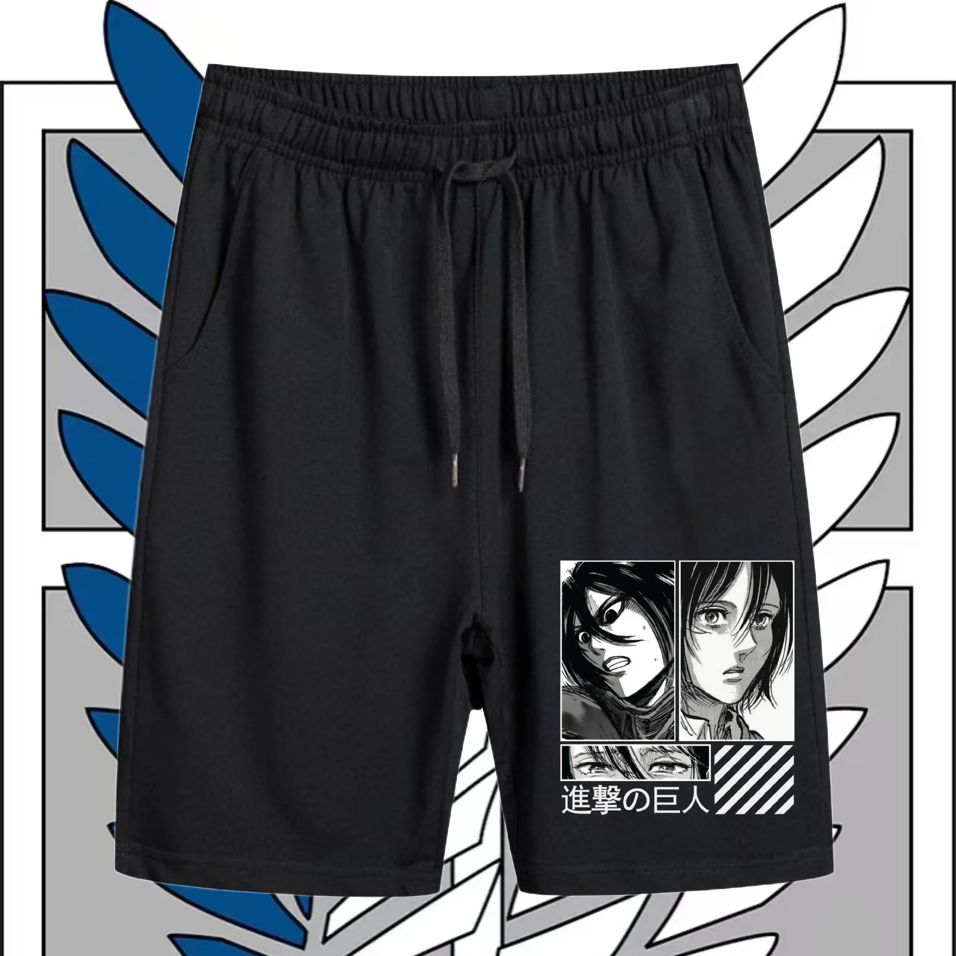 25/26 최신 핫 쇼츠 애니메이션 진격의 거인 주변기기 애니메이션 팬 3D 프린팅 반바지 여름 성인 남성 캐주얼 패션 반바지