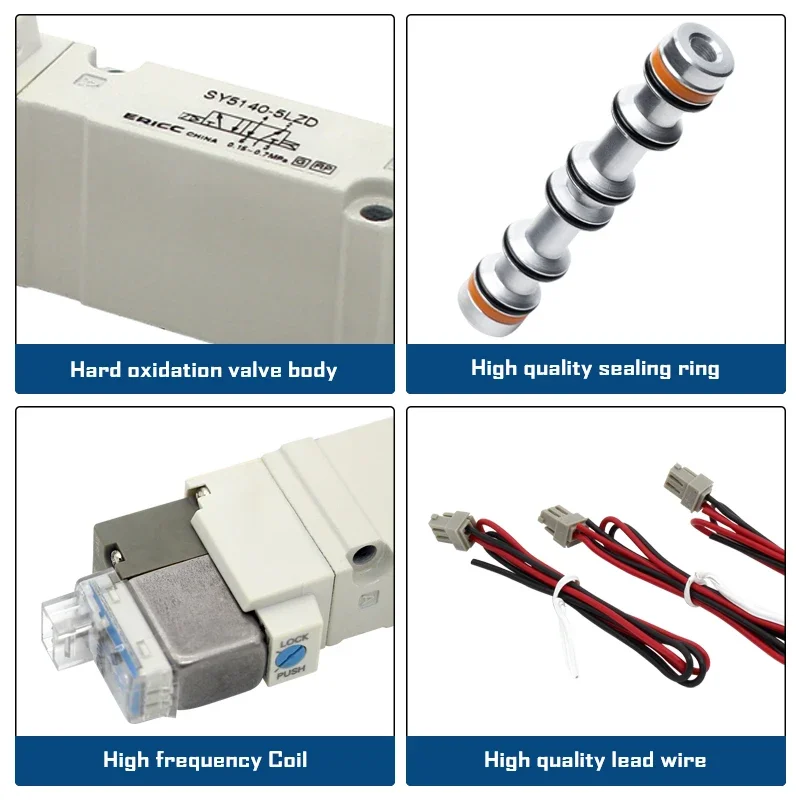 SMC Type SY3140-5LZD SY5140-5LZD SY7140-5LZD high quality SY3000/5000/7000 Series 5 Port Solenoid Valve