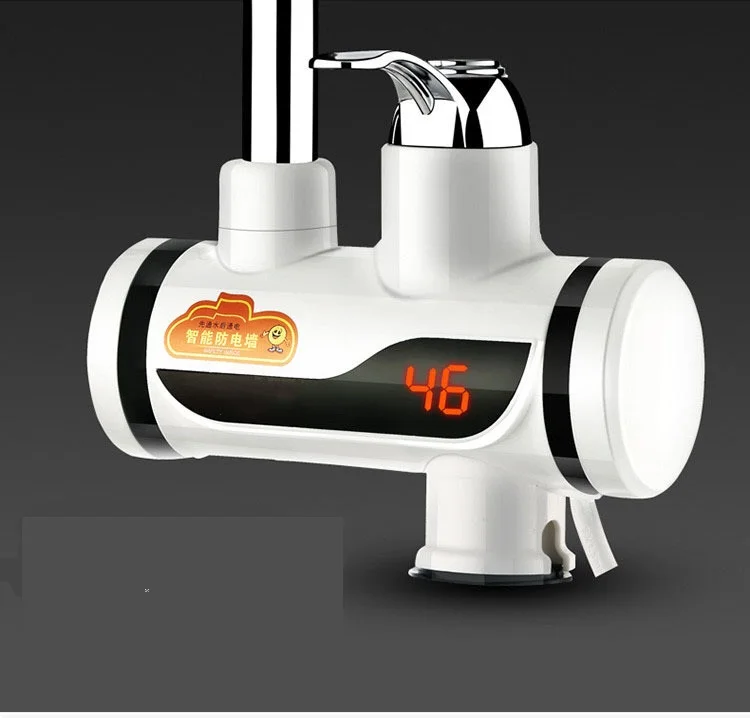 インスタントタンクレス電気温水ヒーター蛇口キッチンインスタント加熱水道給湯器 LED EU プラグ付き