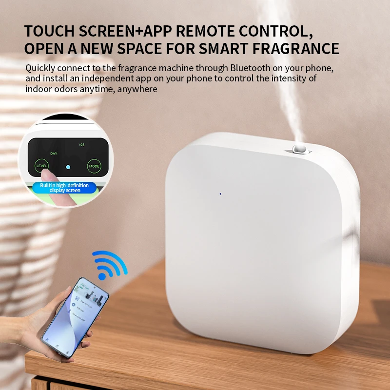 Smart Aroma Diffuser Essential Oil Electric Machine 150ml Waterless Bluetooth Control Scent Smell Device for Hotel Home Bathroom