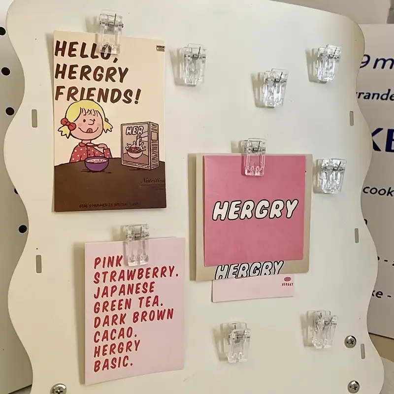 10pcs Transparent Acrylic Clips, Multi-Functional Refrigerator Magnets, Memo Holders, Photo Clips, Instant Photo Stickers