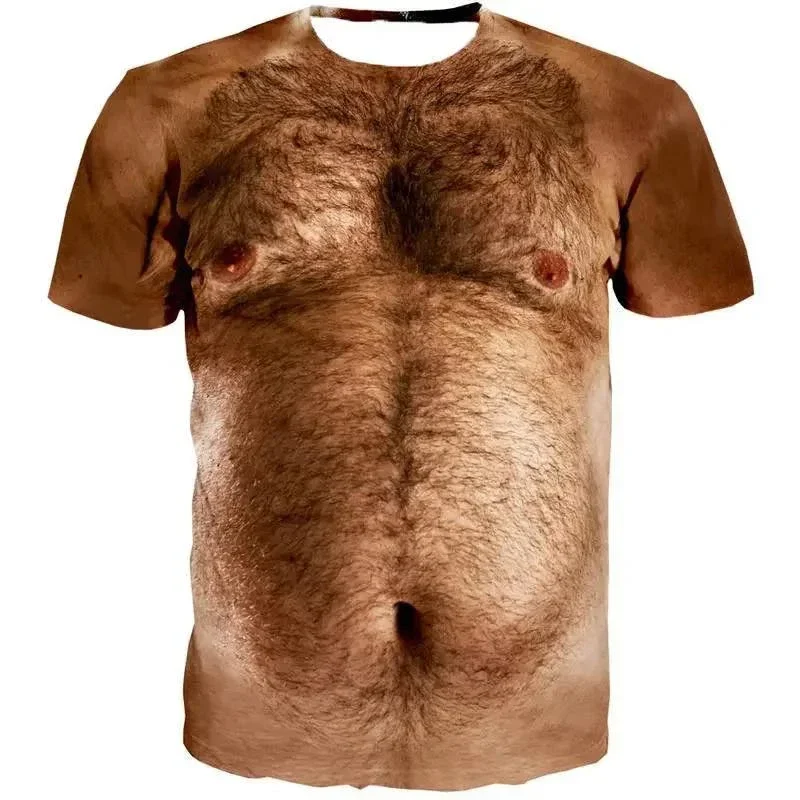 2025 Men's 6-pack Abdominal Muscle T-shirt 3D Printed Short Sleeved Fitness Running Sports Casual Loose Short Sleeved Comfortabl