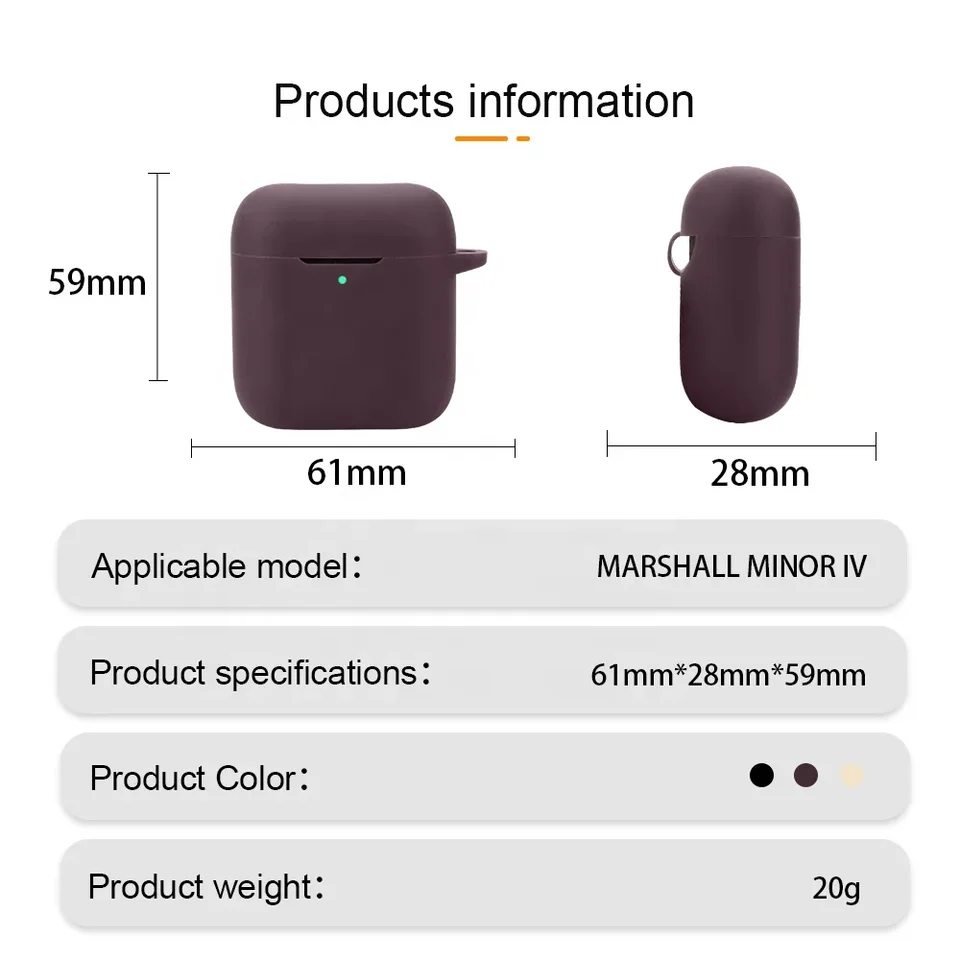 for Marshall Minor IV Case Silicone Cases Minor4 TWS Wireless