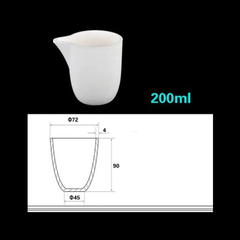 Arc corundum crucible with nozzle 99% alumina 200ml high temperature resistance