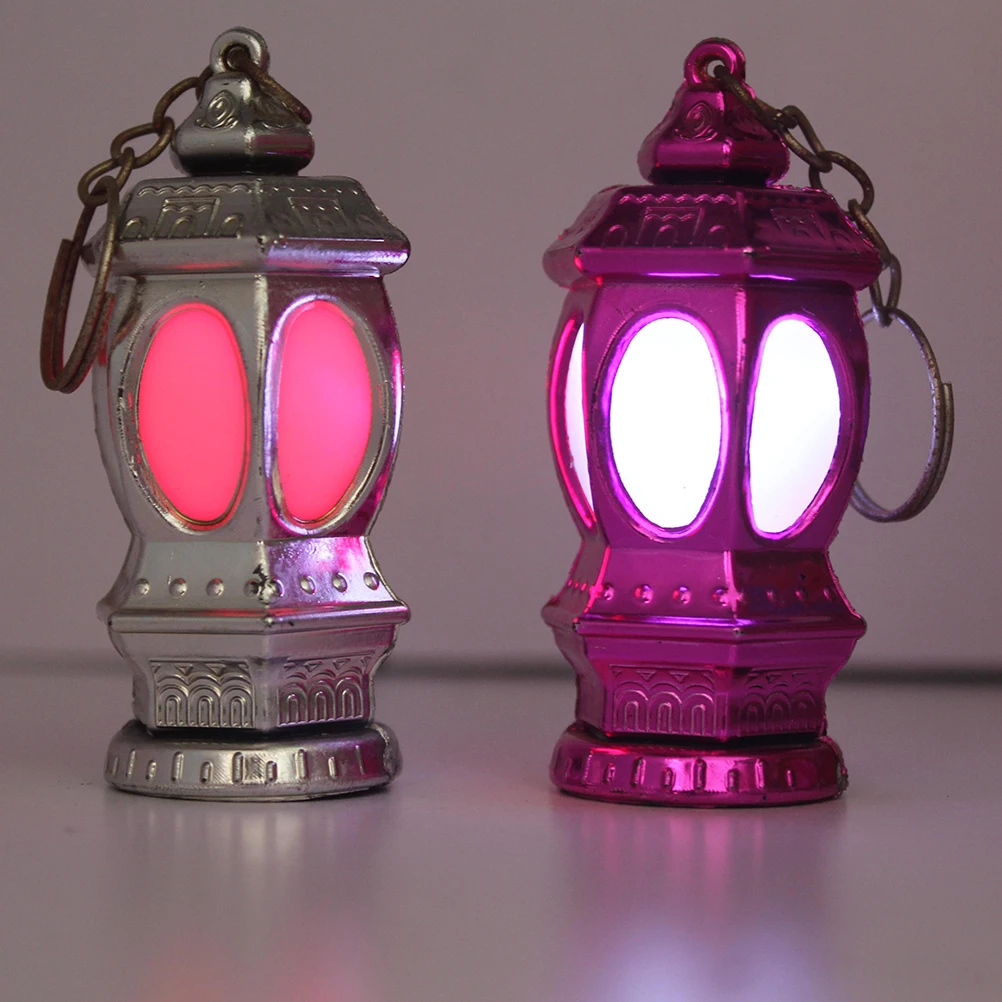 20Pcs แบบพกพา Mini LED โคมไฟพวงกุญแจ Design Key Chain พวงกุญแจโคมไฟของขวัญ (สีสุ่ม) LED Ramadan โคมไฟของขวัญ Light