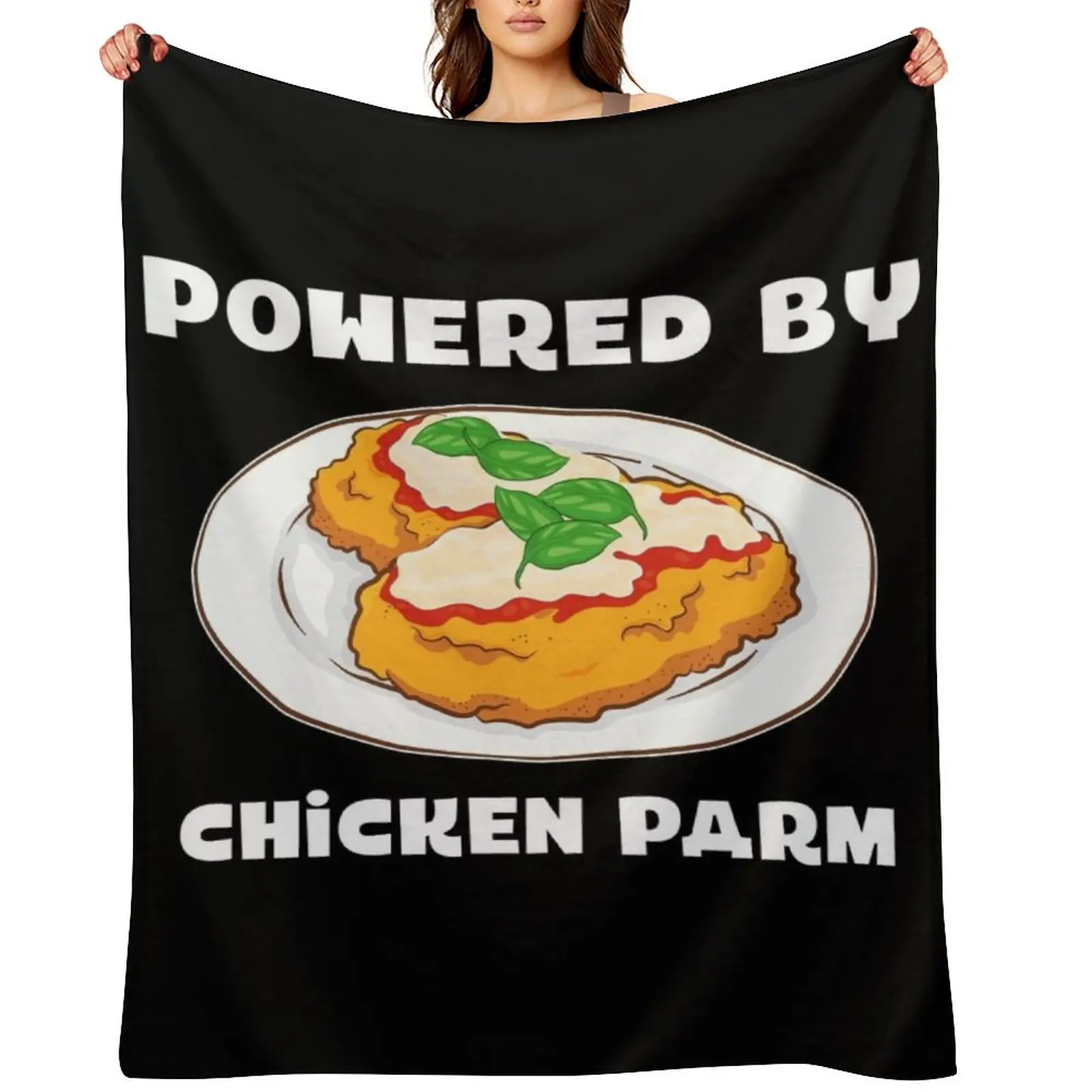

Italian Foodie Parmesan Powered By Chicken Parm design Throw Blanket Kid'S For Sofa Thin cosplay anime halloween Blankets