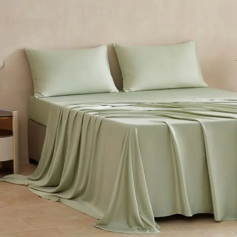 100% Bamboo Fibre Bedsheet Twin Queen King Size Flat Sheet Summer Solid Color Antibacterial Cooling Single And Double Bed Linens