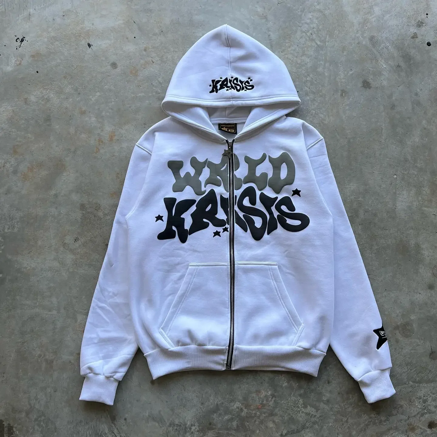 Y2K Streetwear Zip Hoodie Y2K Sweatshirt Hip Hop Letter Graphic Print Oversized Hoodie New Harajuku Gothic Jacket Coats Clothes