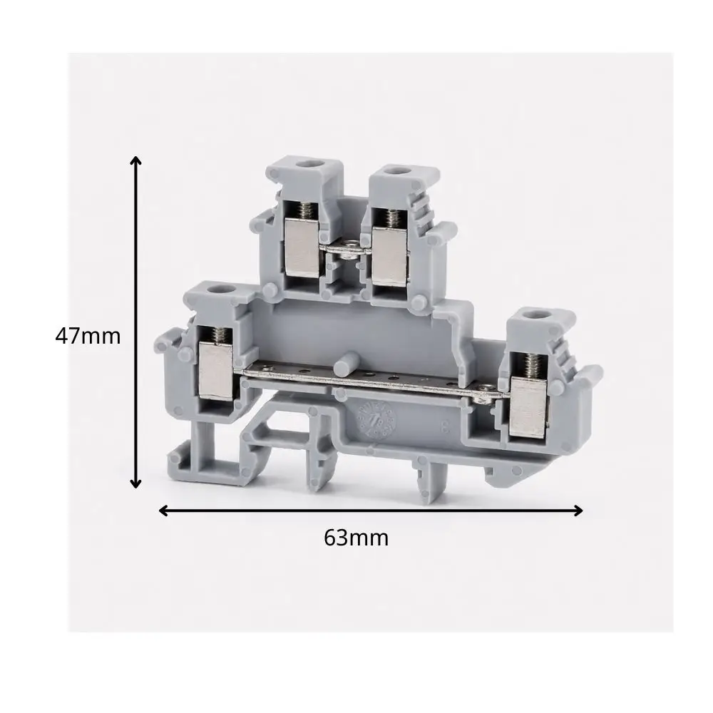 MBKKB 2.5 Double Level Screw Terminal Block 4-Conductors 2.5mm Universal Plug Wire Connector Din Rail Terminals MBKKB2.5
