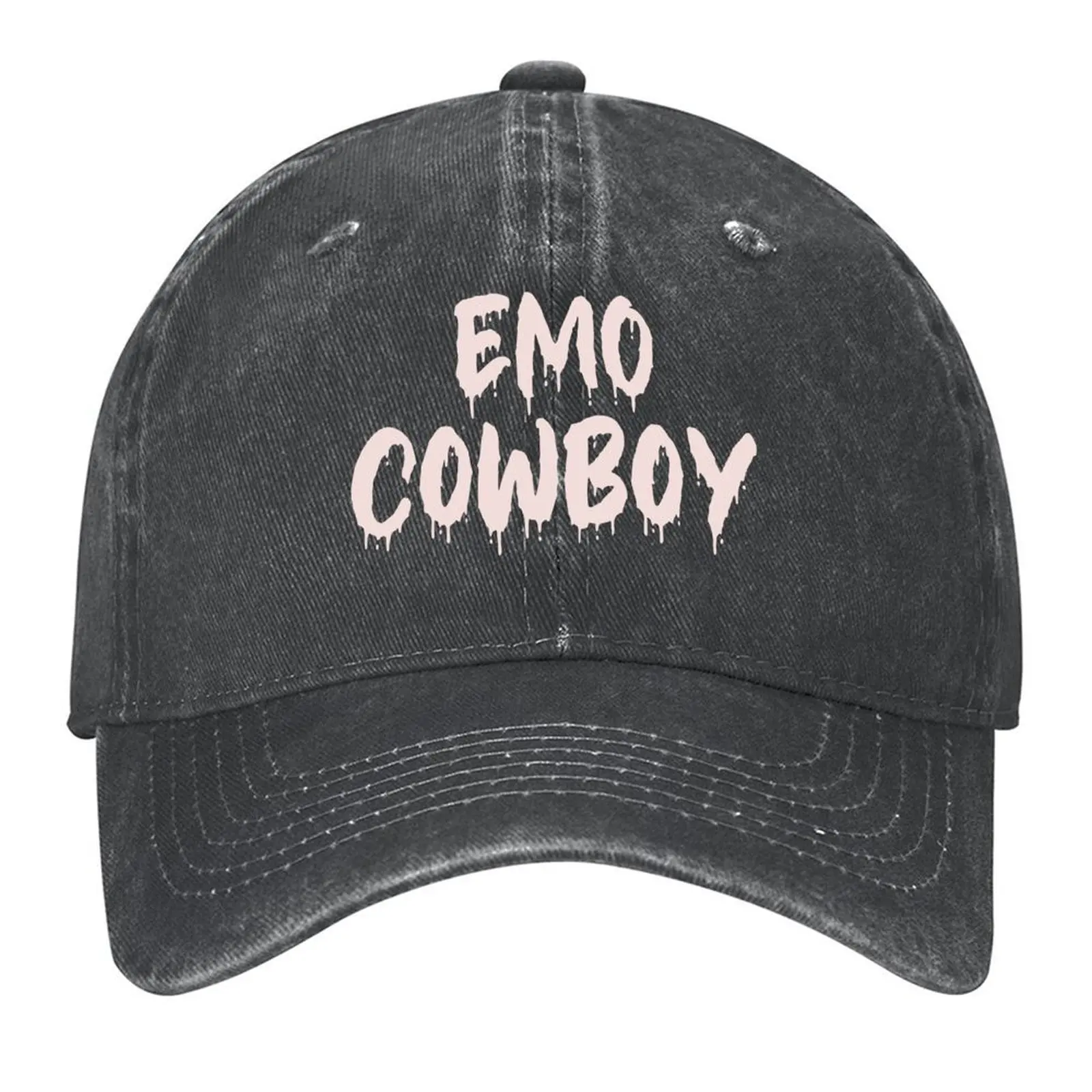 

PINK ON WHITE EMO COWBOY BLOOD DRIP Baseball Cap fun hats sun caps Vintage Snap Back Hat Men's Luxury Women's