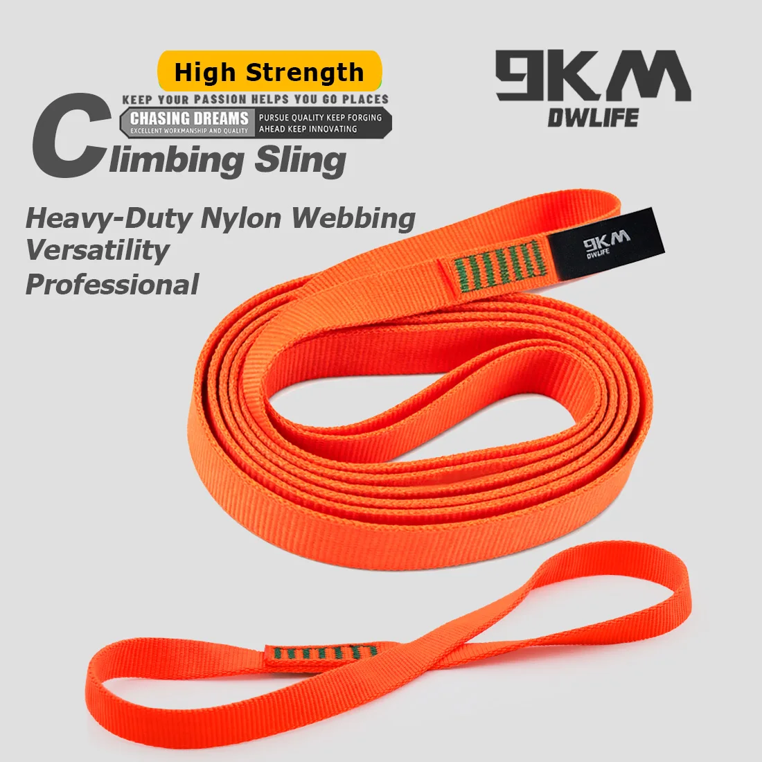 9KM Climbing Sling 1-3pcs 16mm Nylon Webbing 22kN Strength for Rock Climbing Mountaineering Anchoring Swing Yoga Hammock