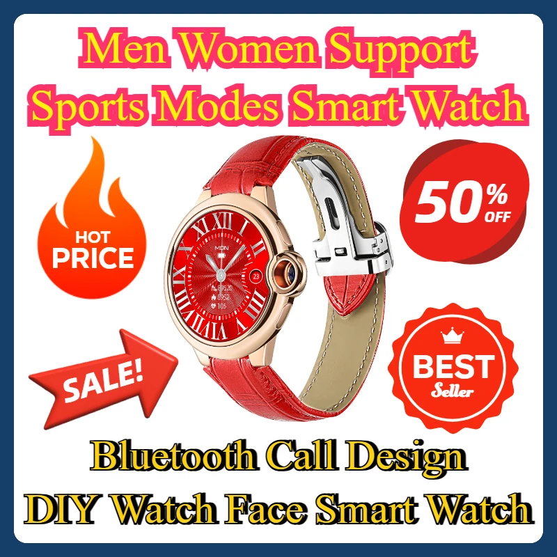 

Men Women Support Sports Modes Smart Watch Bluetooth Call Design DIY Watch Face Smart Watch