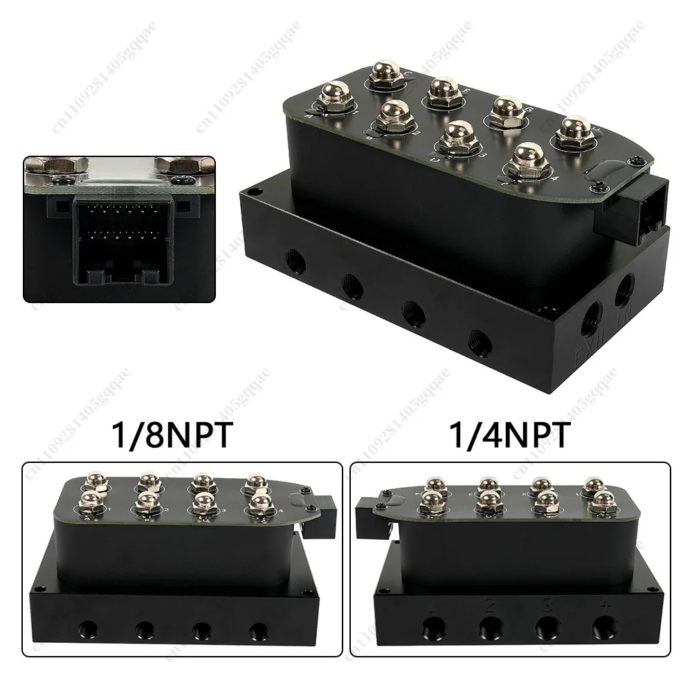 Universelles elektronisches Steuerungssystem für Auto-Luftfederung mit Magnetventil-Kit inkl. Höhenverstellung/Fernbedienung – Detail 4