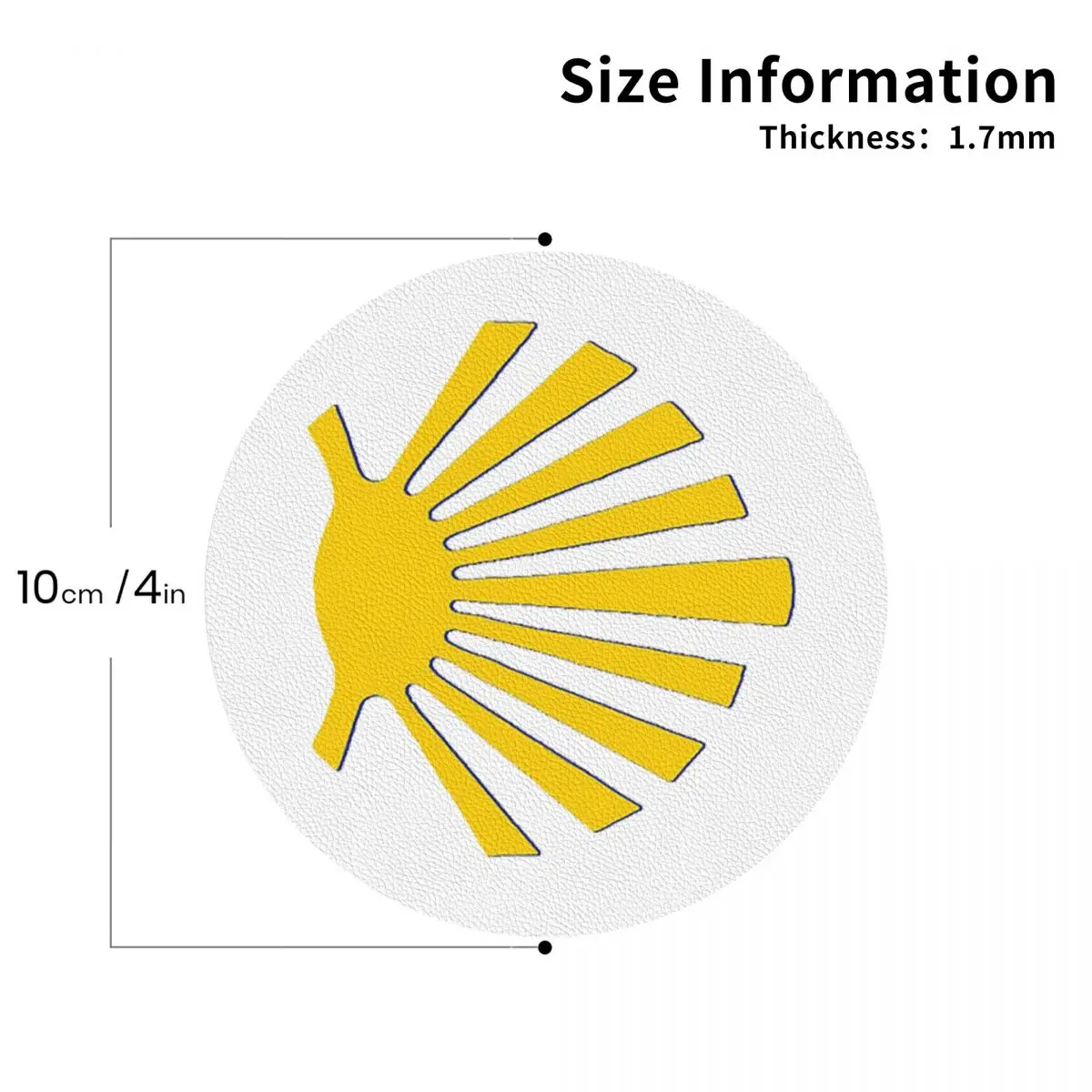 

Camino De Santiago Symbol Large Yellow Scallop Shell Coasters Leather Placemats Insulation Coffee Mats Dining Pads Set of 4