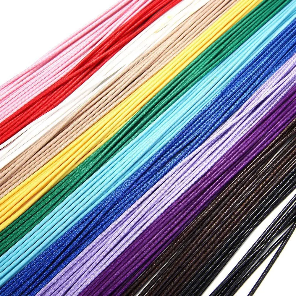 10-50Pcs/lot 1.5/2mm Leather String Cord Wax Braid Rope With Clasp Adjustable Braided Rope Jewelry Making DIY Necklace Bracelet