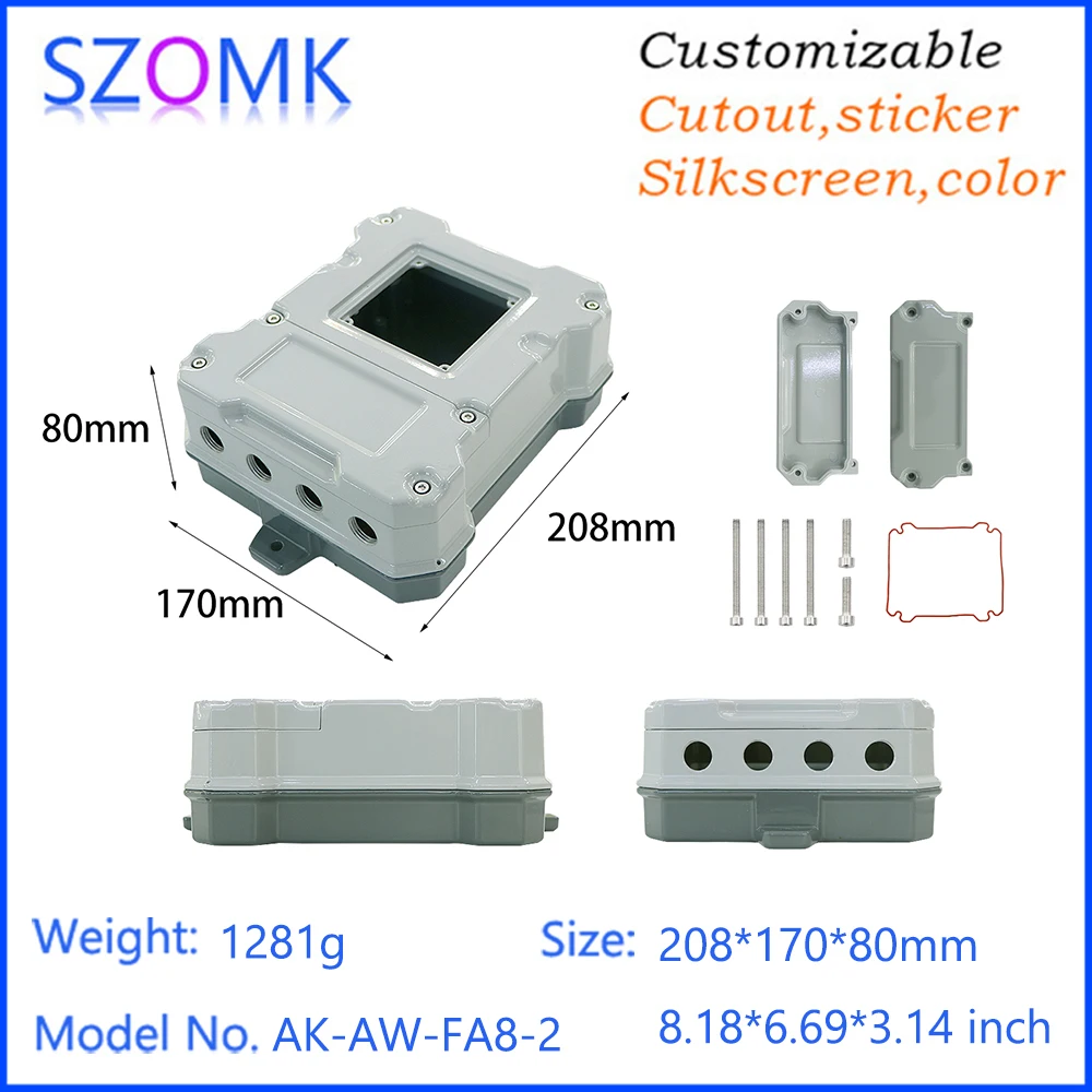 1PC Cast Aluminum Waterproof Junction Box Metal Button Power Wire Terminal Box for Indoor And Outdoor Use Aluminum Alloy