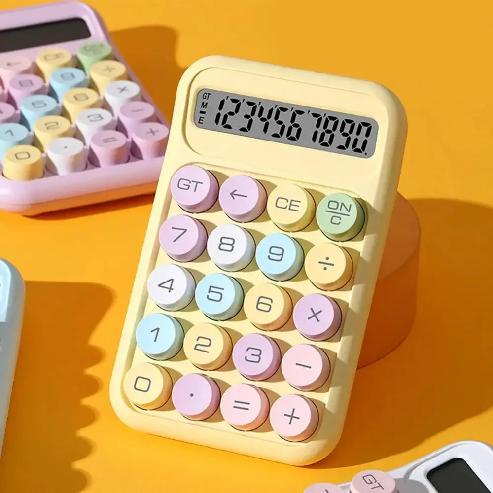 Mechanical Keyboard Candy Color Calculators Portable Cartoon Retro Typewriter Calculator 10-digits Colorful