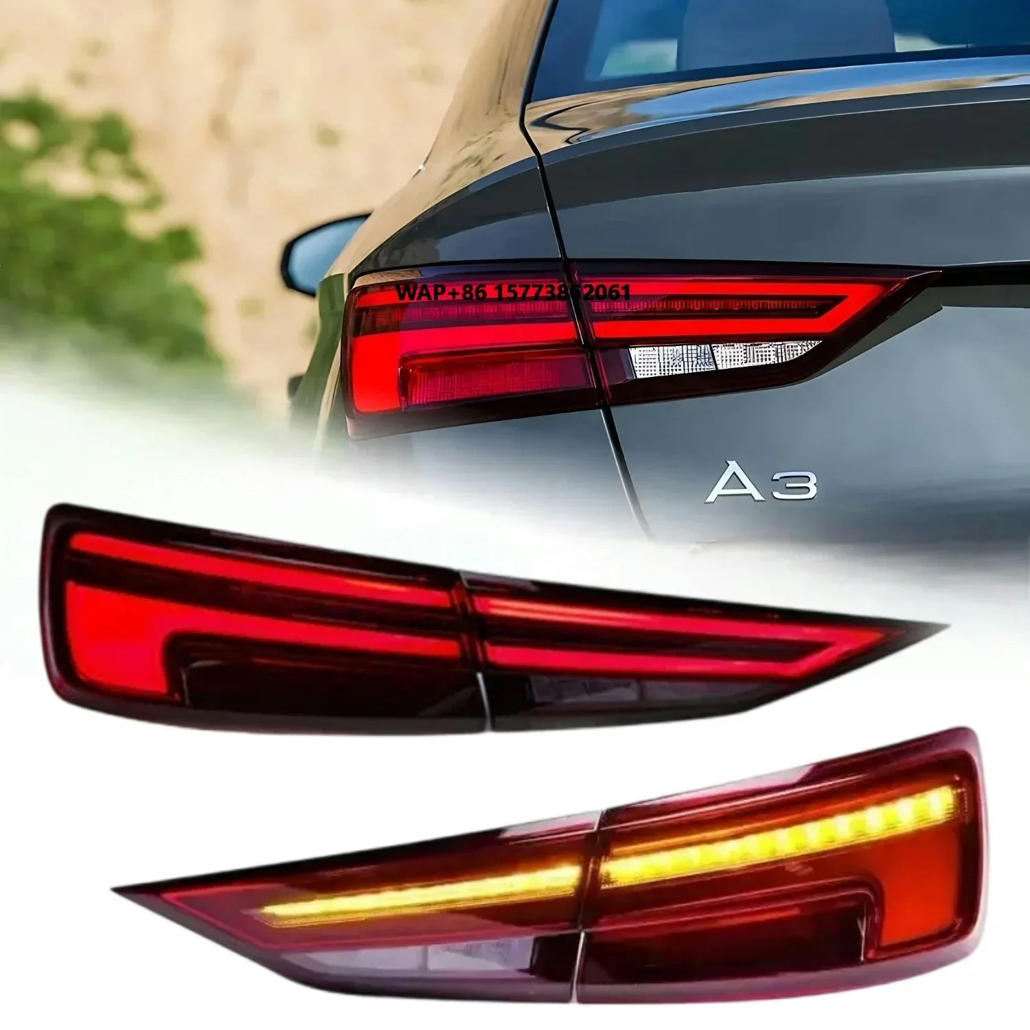 

1 Unit A3 Pair Upgrade LED Taillight 2013-2020 Modified Rear Tail Lamps Daytime Running Lights Car Auto Accessories for Au Di