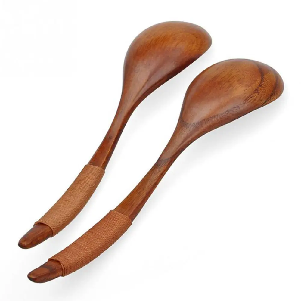 Handmade Dessert Hand-made Wood Black Walnut Catering Scoop Cooking Utensil Kitchen Tool Soup Spoon Wooden Spoon