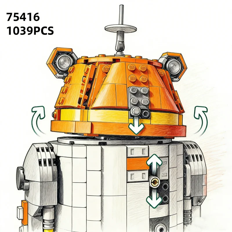 75416 Robot Model Building Blocks  Assembly Christmas Birthday Gifts 1039Pcs Brick Children's Educational Toys