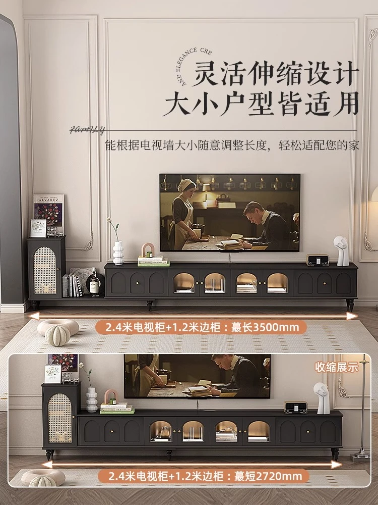 خزانة تلفزيون كلاسيكية وطاولة قهوة وأرضية بدون أرجل لغرفة المعيشة وخلفية تلفزيون وخزانة أرضية من بلاطة الصخور